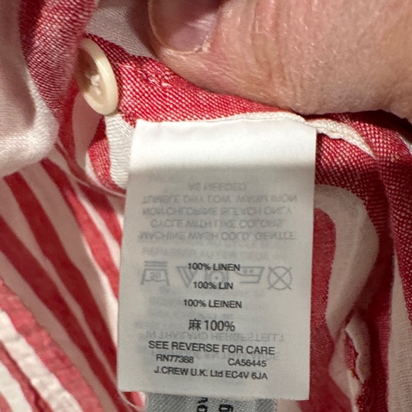 J. Crew Red and White Striped Shirt - Picture 4 of 5